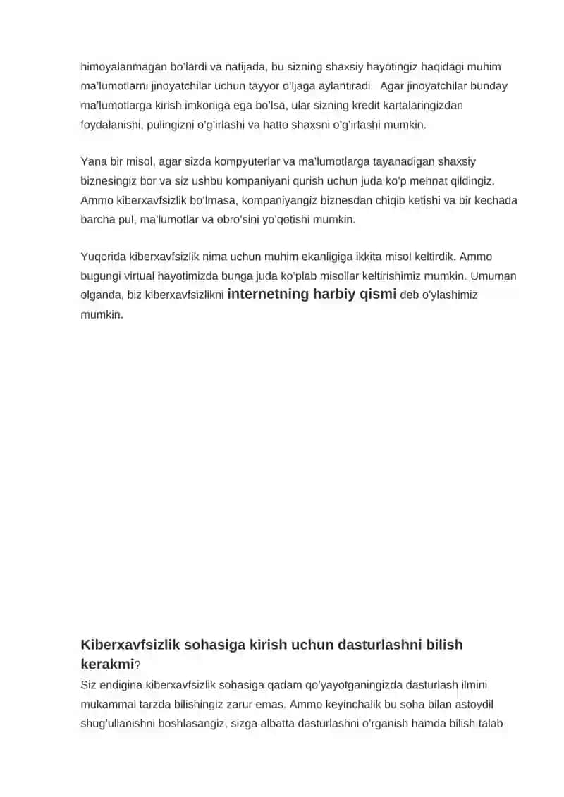 Milliy va xalqaro darajada kiberxavfsizlik 2