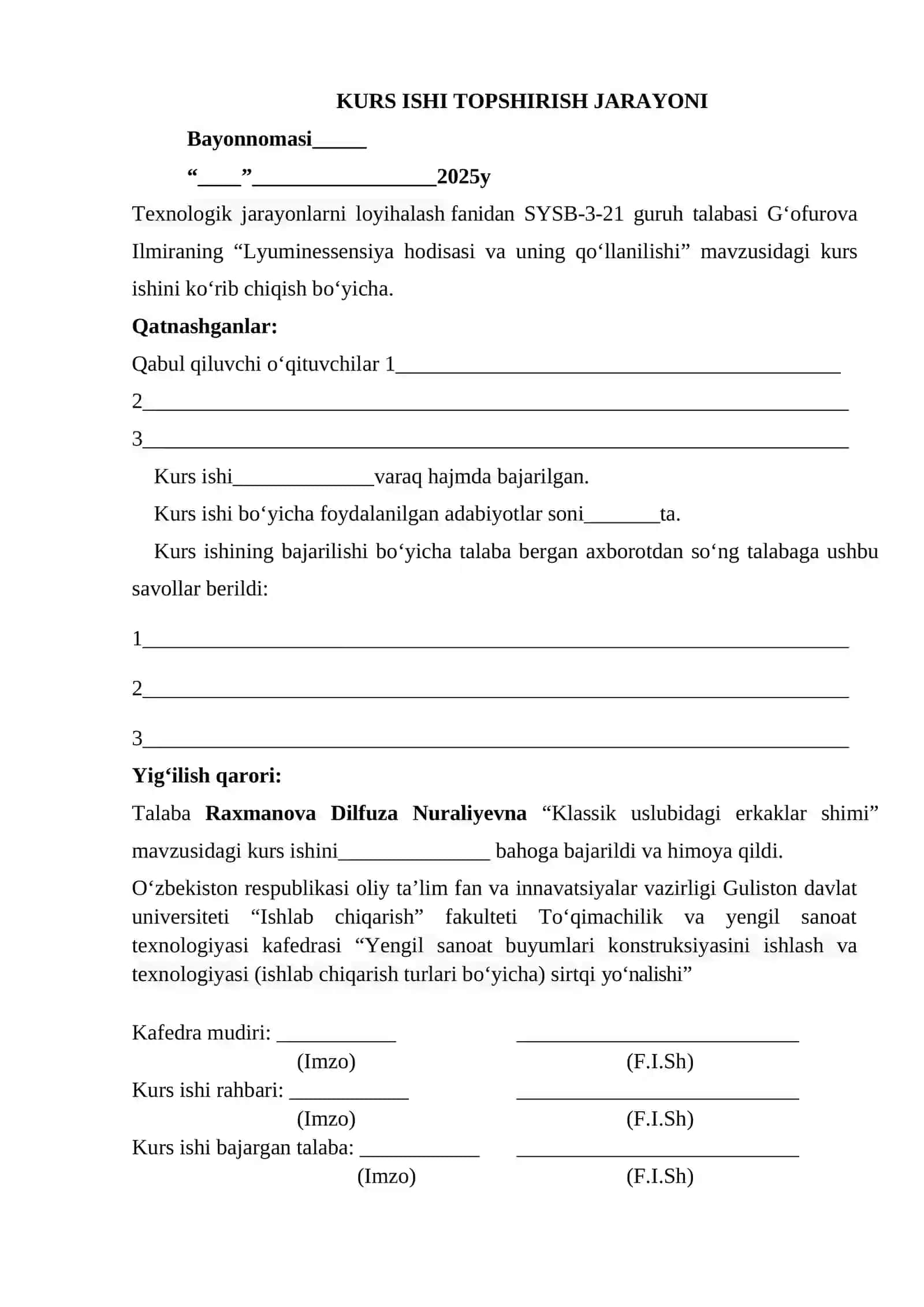 LYUMINESSENSIYA HODISASI VA UNING QO‘LLANILISHI 2