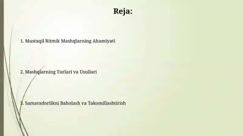 Mustaqil Ritmik Mashqlar 2