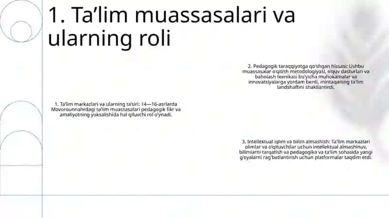 14-16 Asrlarda Movorounnahrda Ta'lim Tarbiya Va Pedagogika Fikr Taraqqiyotiga Ta'Siri 2