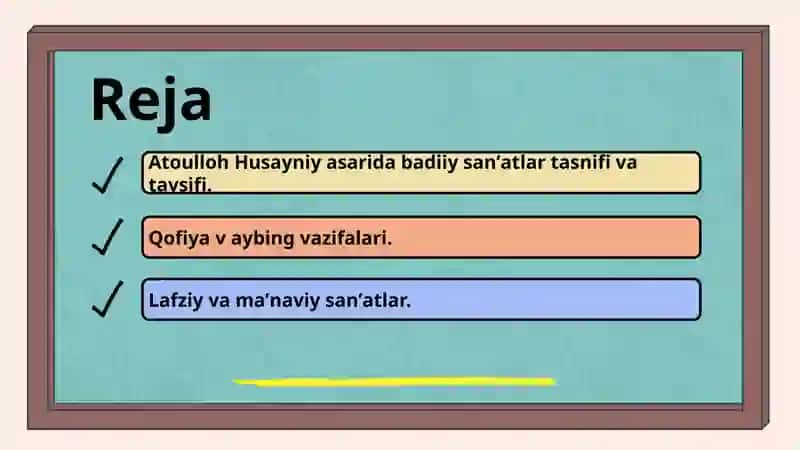 Badiiy Sanʼatlar Tasnifi 2