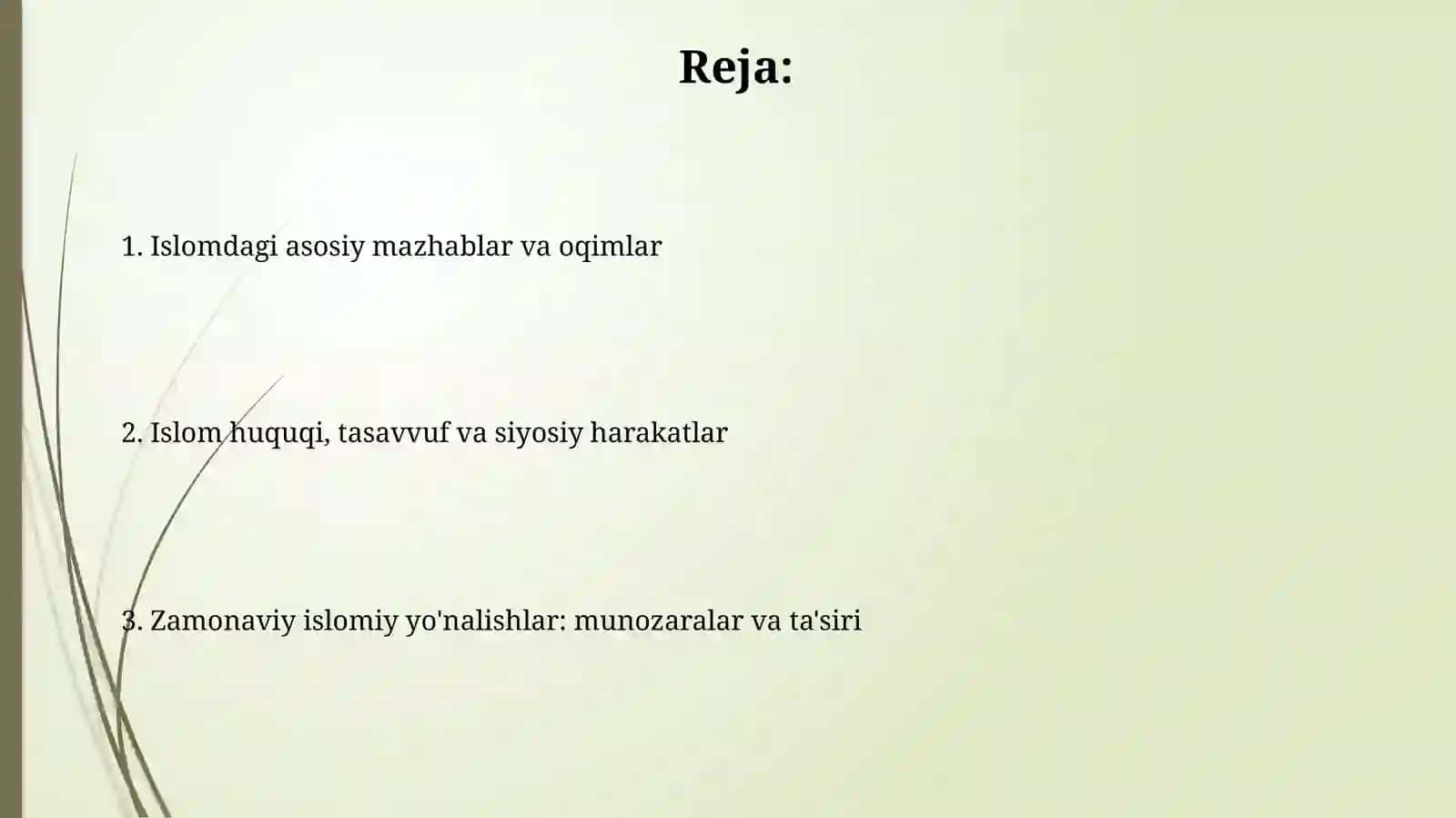 Islomdagiyo'nalishlar,mazhablarvaoqimlar 2