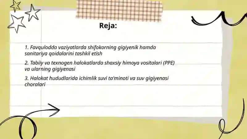 Favqulotda vaziyatlar va halokatlarda shifokor ishining gigiyenik 2