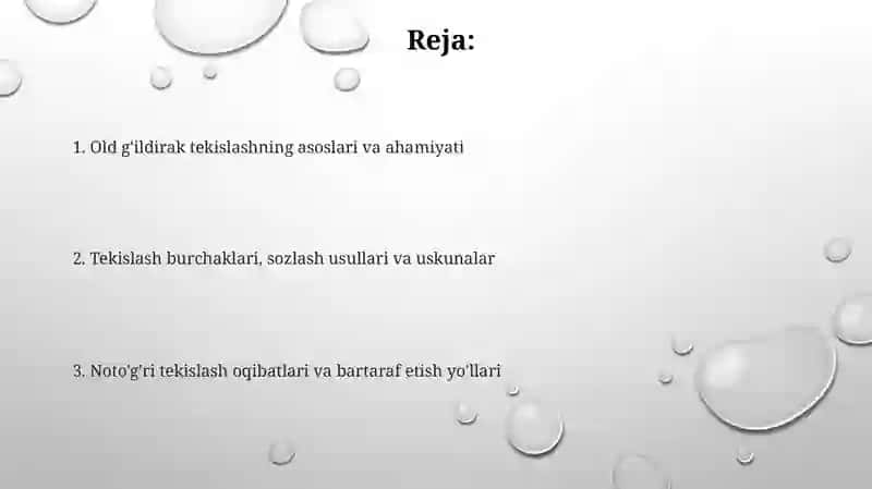 G'ildirak tekislash burchaklari 2