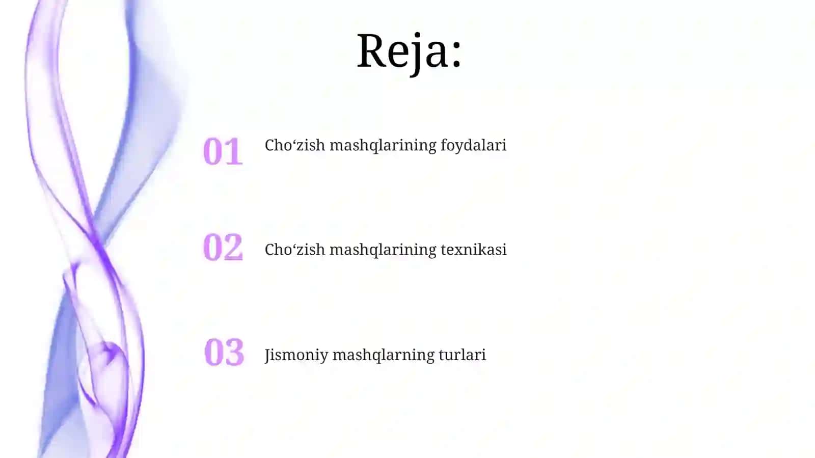 Jismoniy mashqlar bilan amalga oshiriladigan chintirish tadbirlari 2