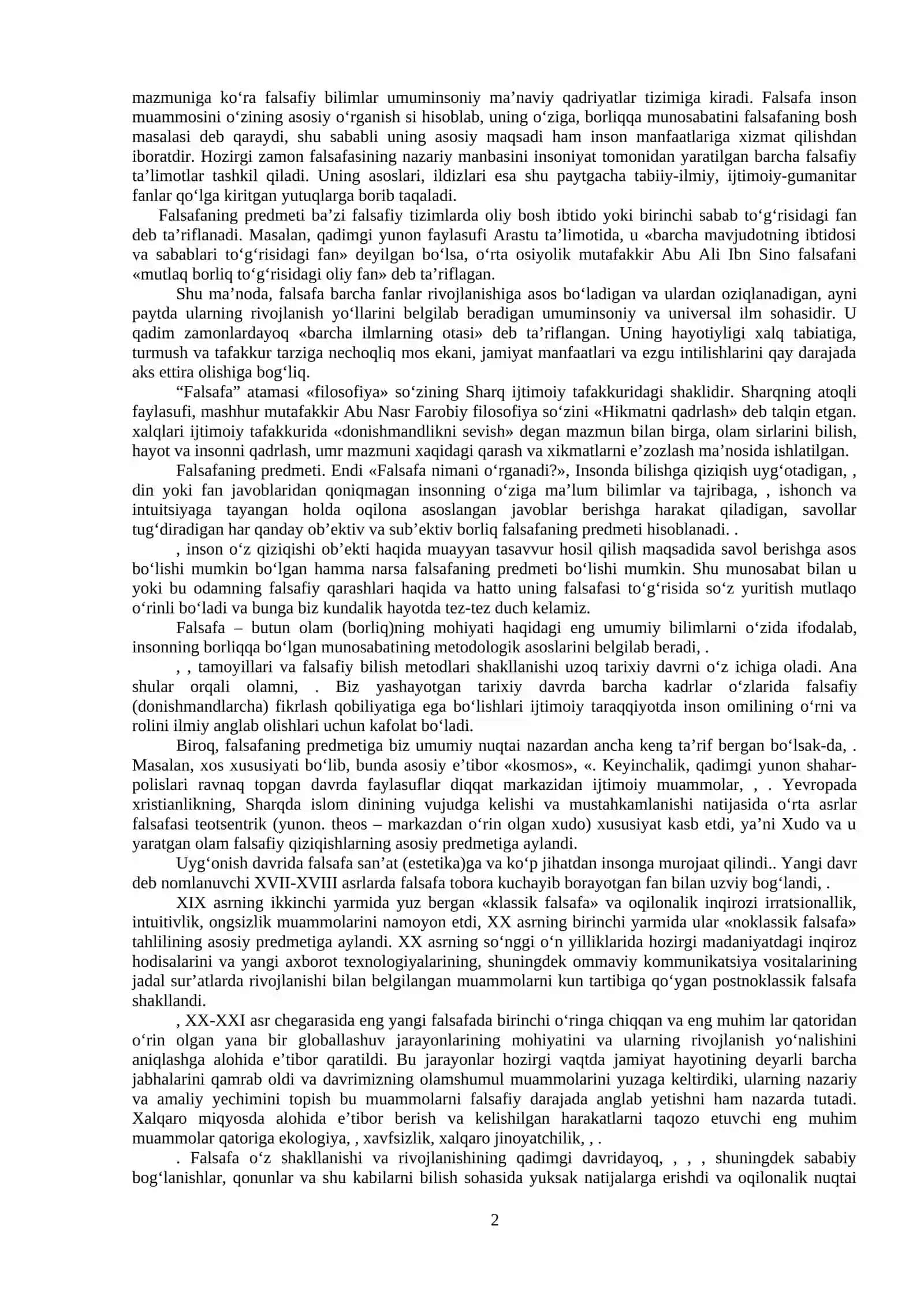 Falsafaning mohiyati va jamiyat taraqqiyotidagi roli 2