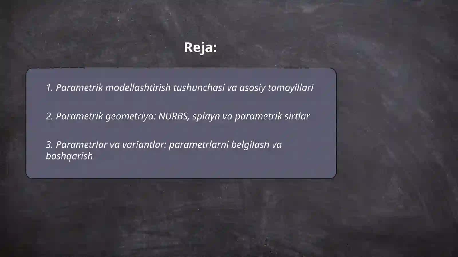 Parametrik modellashtirish tushunchasi va amaliy qo‘llanilishi 2