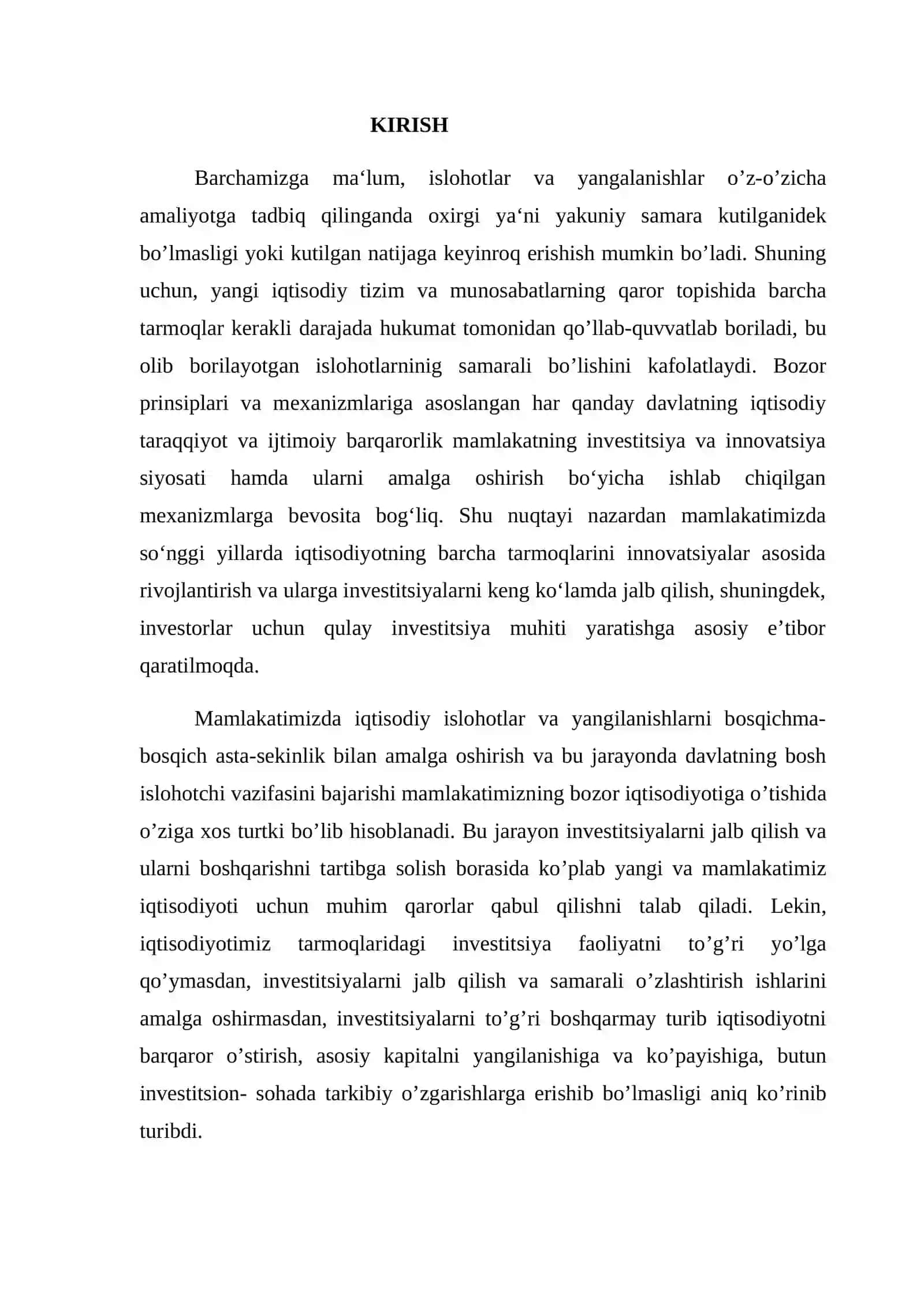 Investitsiyalarning iqtisodiyotni rivojlantirishdagi ahamiyati va hisobining nazariy asoslari 2