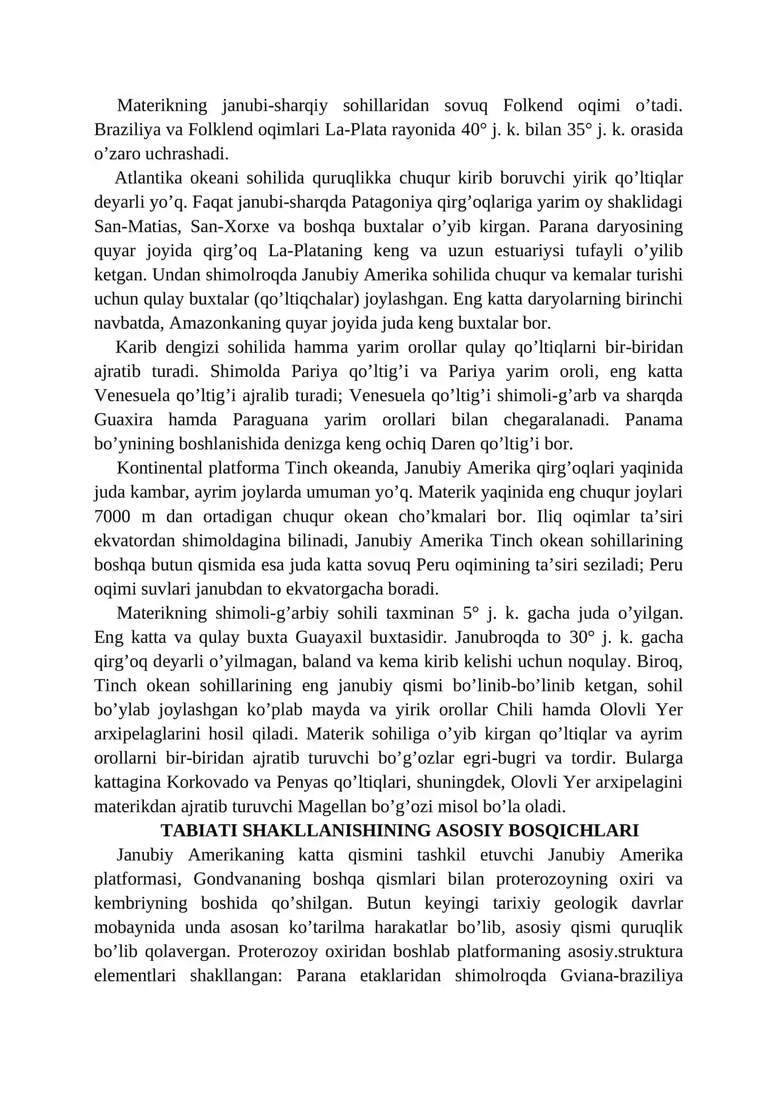 Janubiy Amerikaning Geografiyasi 2