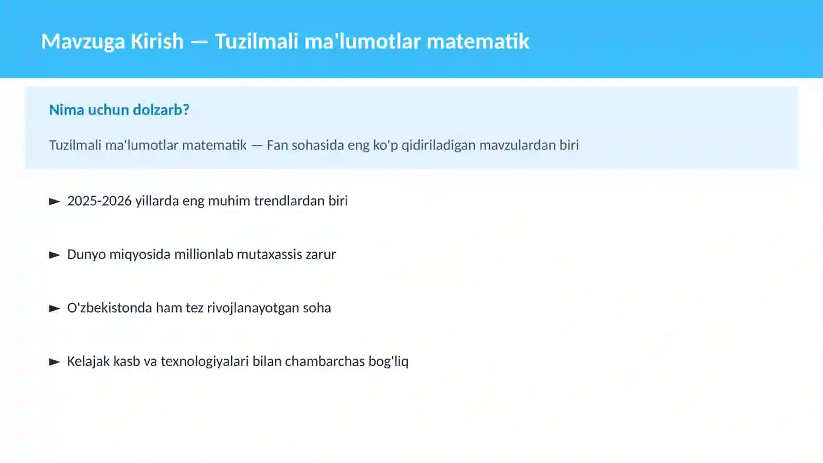 Tuzilmali ma'lumotlar matematik 2