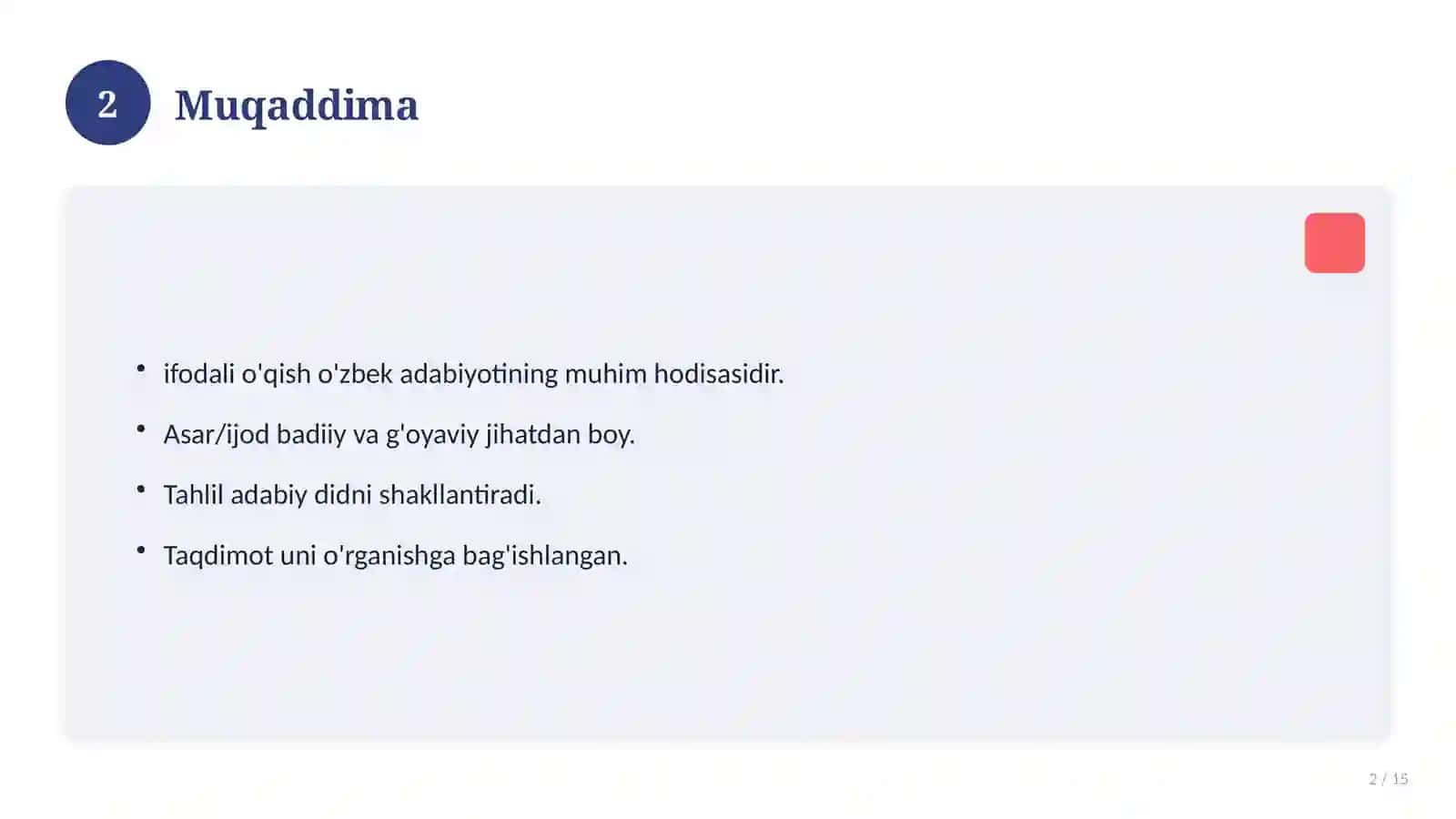 Lirik asarlarni o'rganishda ifodali o'qishning o'rni va ahamiyati 2