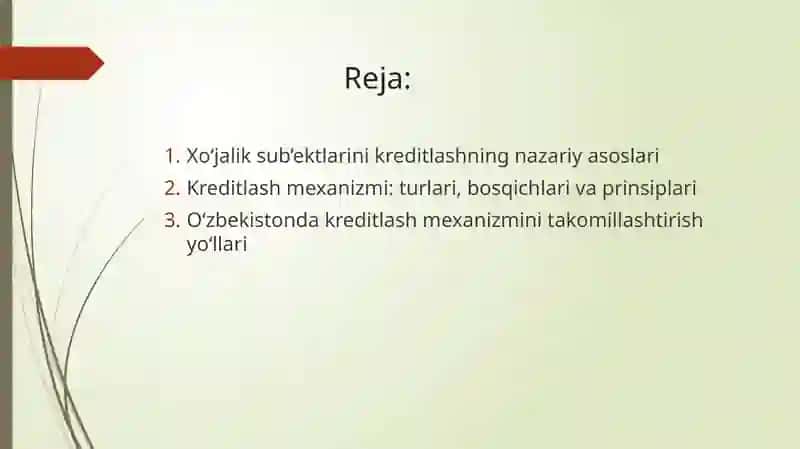 Xo‘jalik sub’ektlarini kreditlash mexanizmini takomillashtirish yo‘llari 2