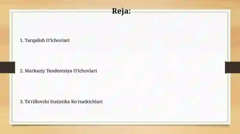 Tasviriy statistika ko'rsatkichlari 2