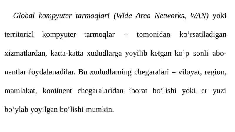 Globa kompyuter tarmoqlari 2