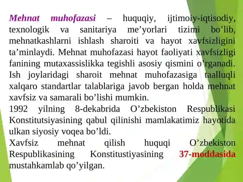 Hayot faoliyati xavfsizligining huquqiy asoslari 2