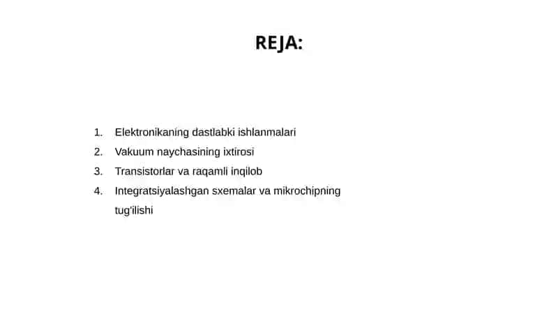 Elektronikaning rivojlanish tarixi 2
