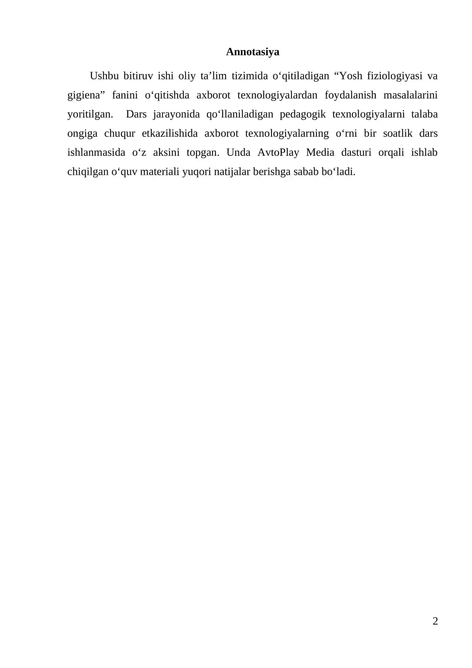 Nafas olish tizimlarining yosh oid xususiyatlari 2