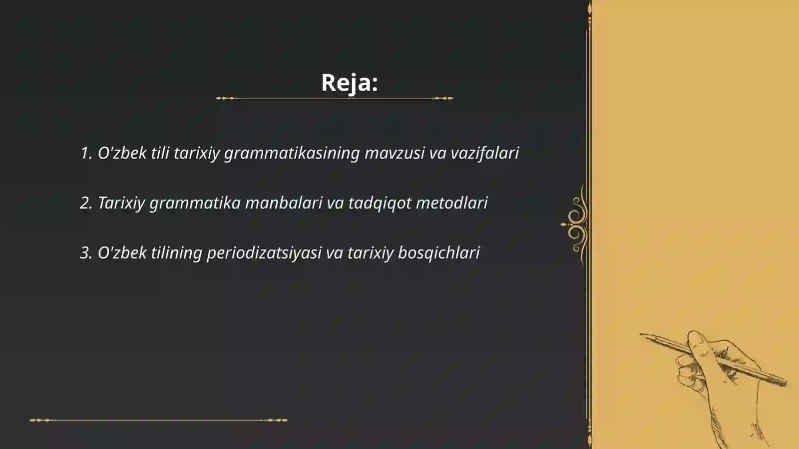 O'zbek tili tarixiy grammatikasi kursiga kirish 2