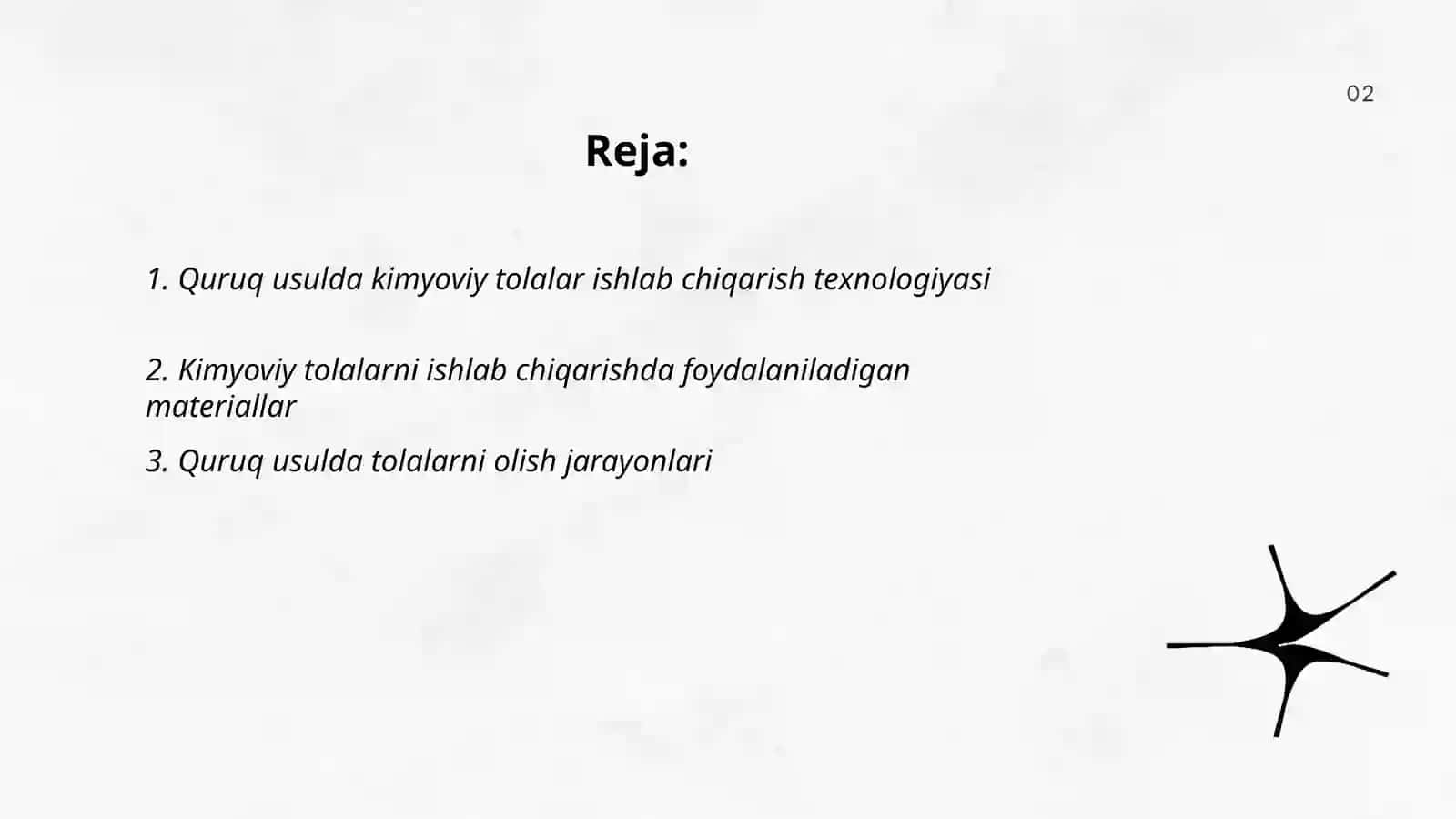 Quruq usulda kimyoviy tola olish texnologiyasi va jihozlari 2