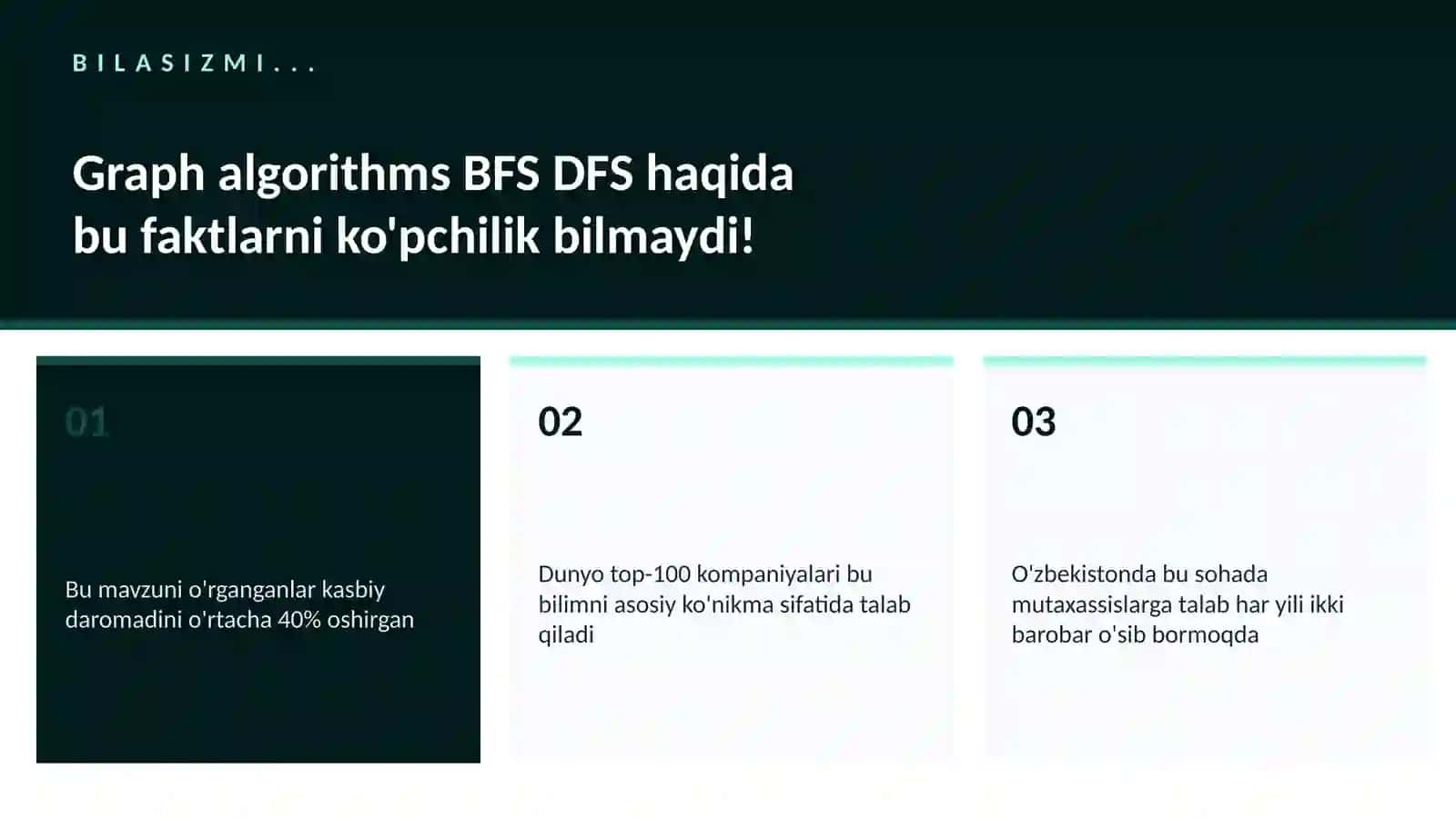 DASTURLASH VA KODLASH Graph algorithms BFS DFS 2