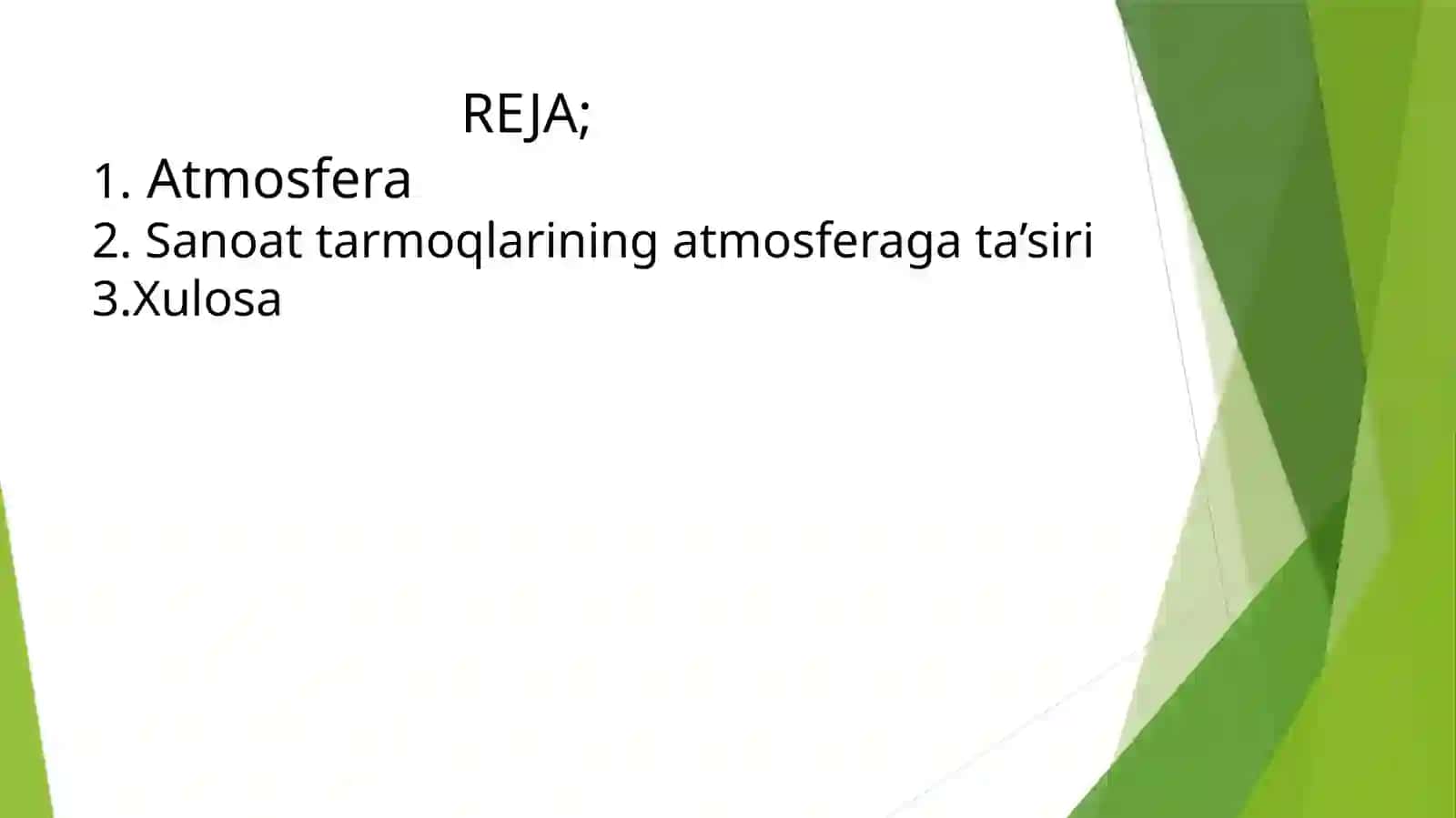 SANOAT TARMOQLARINING ATMOSFERAGA TA’SIRI VA UNI OLDINI OLISH 2