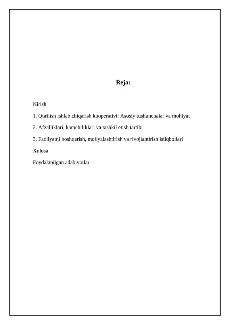 Qurilish ishlab chiqarish kooperativi: Asosiy tushunchalar va mohiyat 2