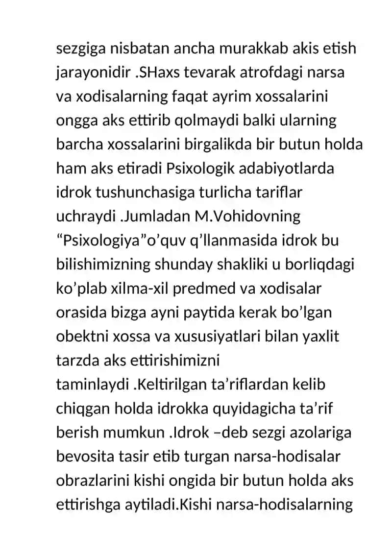 Idrok haqida tushuncha va uning hususiyatlari 2