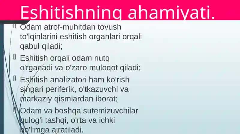 Eshitish organlarining tuzilishi 2