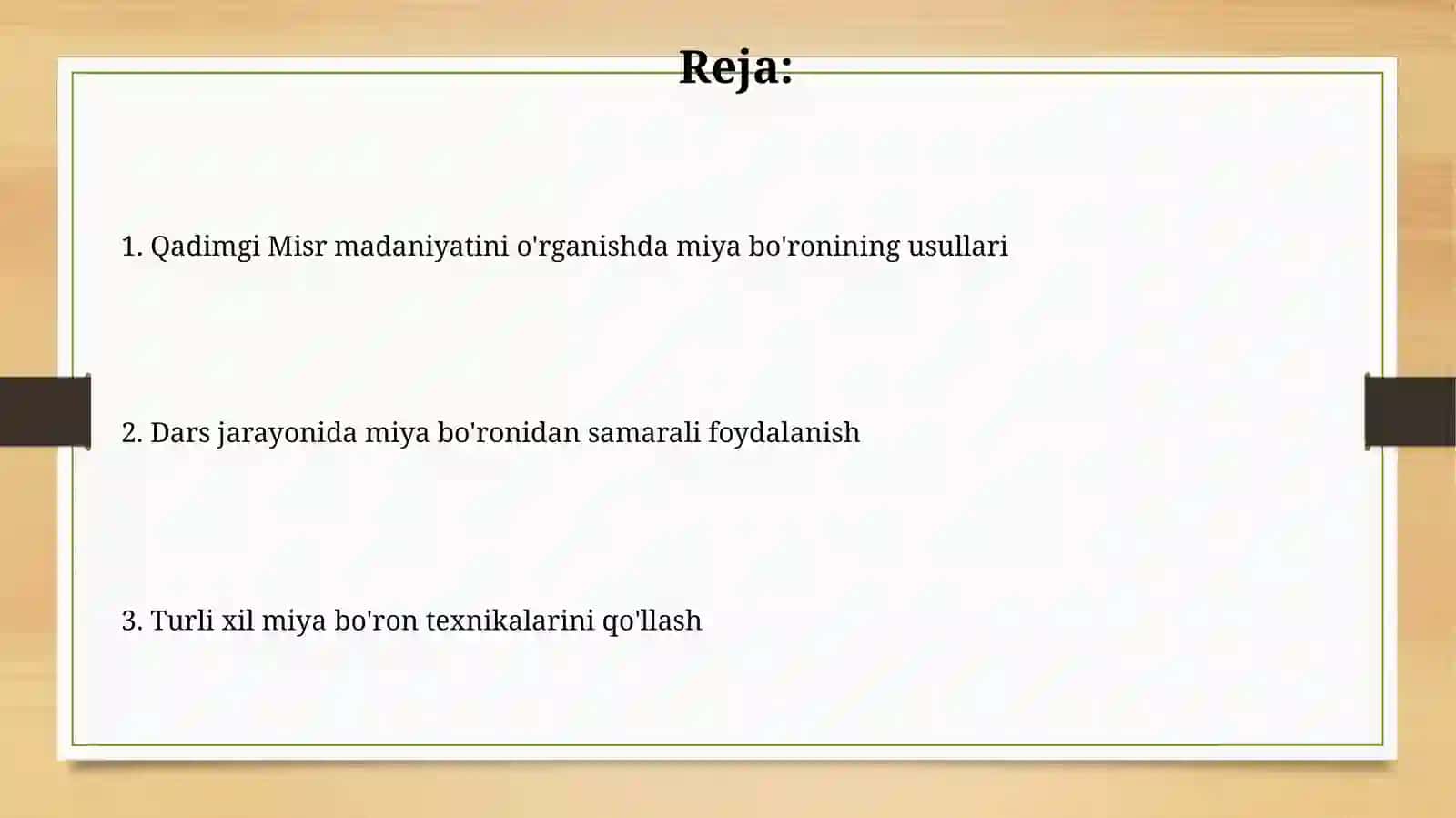 Qadimgi Misr madaniyatini o'qitishda aqliy hujum metodidan foydalanish 2