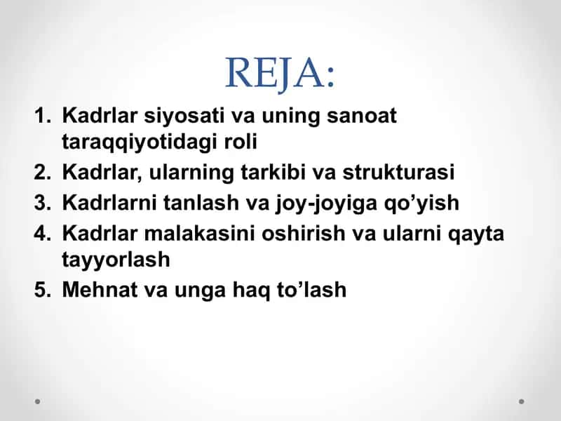 SANOATDA KADRLAR VA MEHNATGA HAQ TO’LASH 2