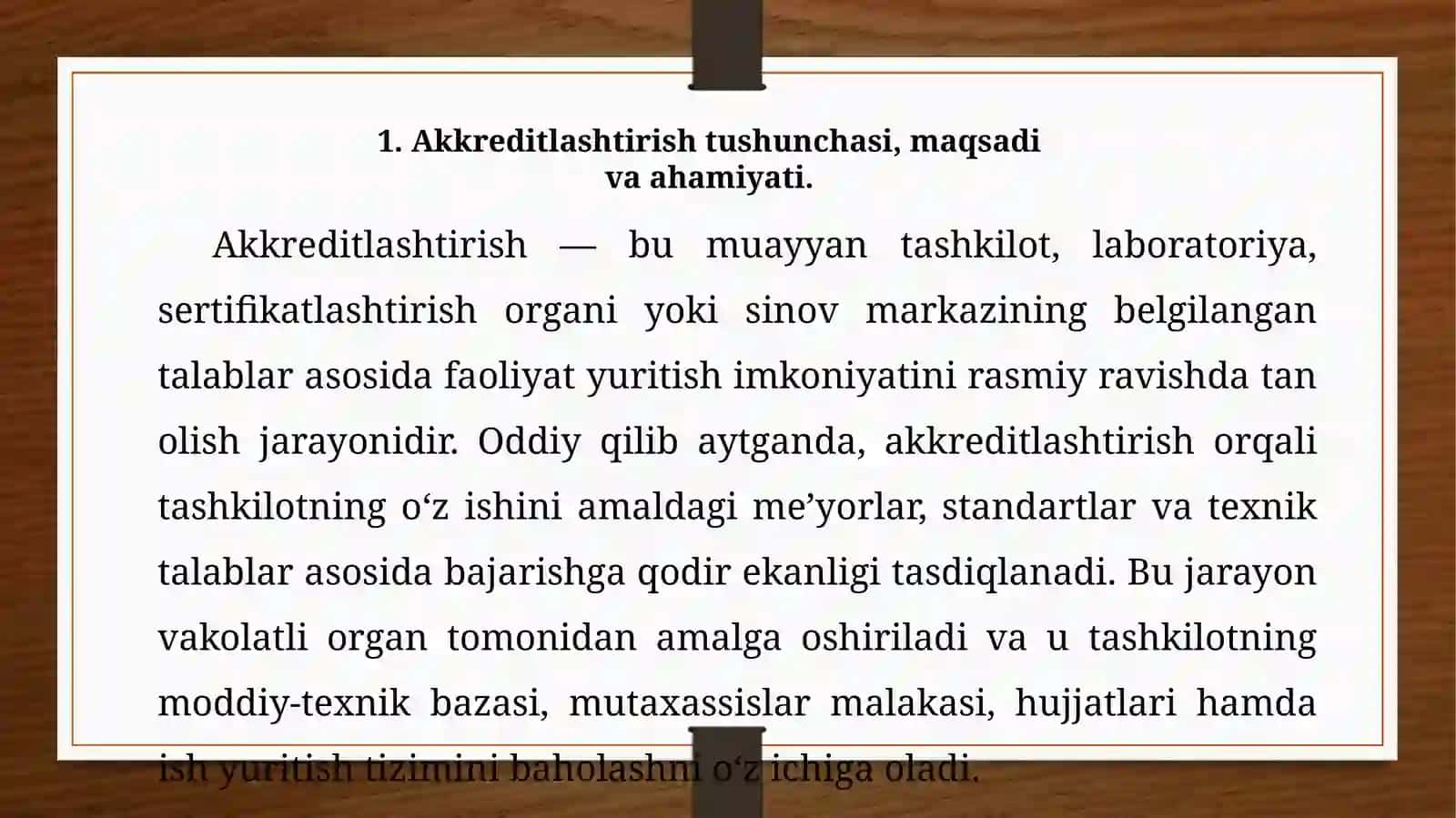Akkreditlashtirishning mazmuni, vazifalari va o‘tkazish tartibi 2