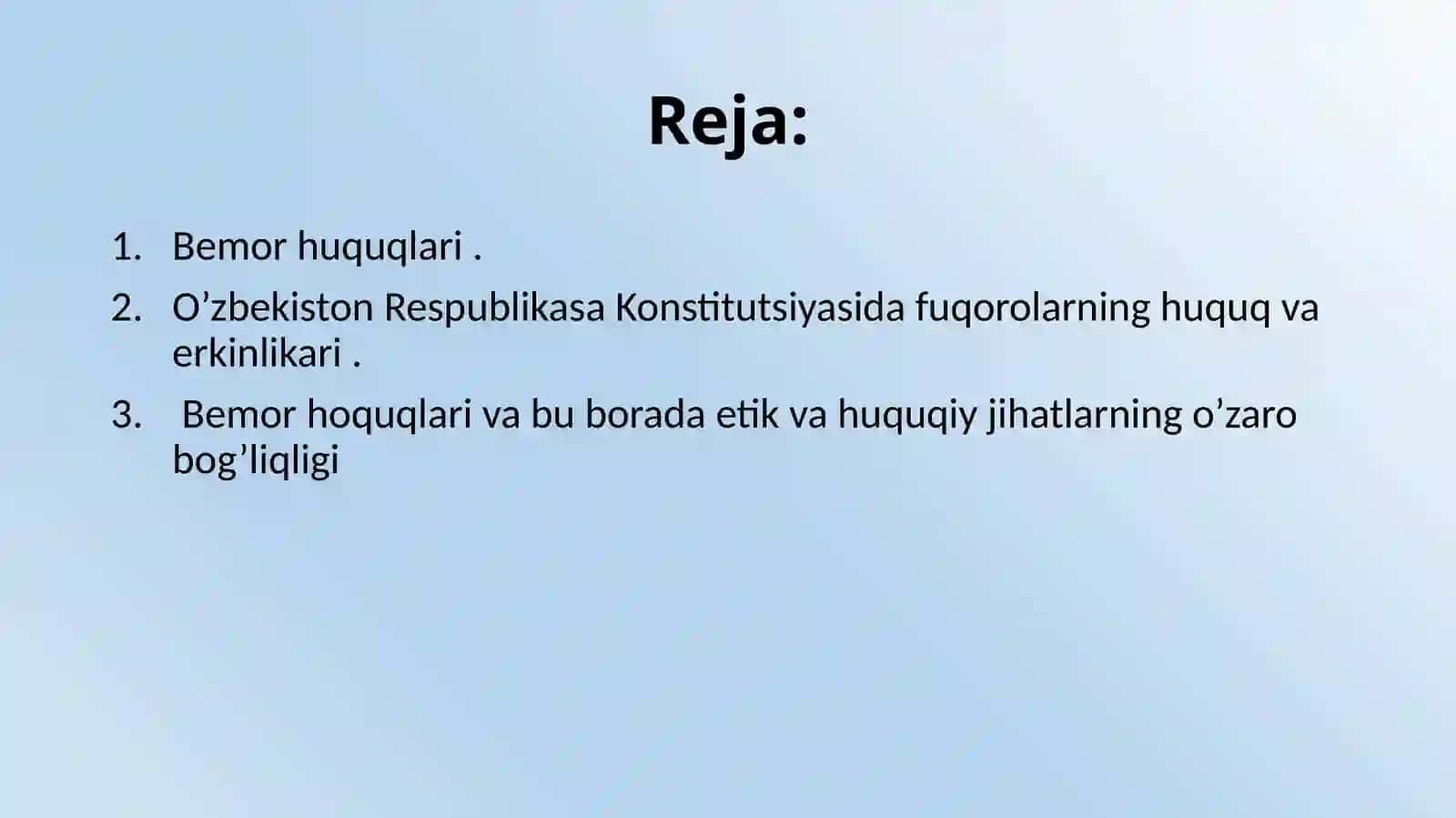 Bemor huquqlari va erkinliklari 2