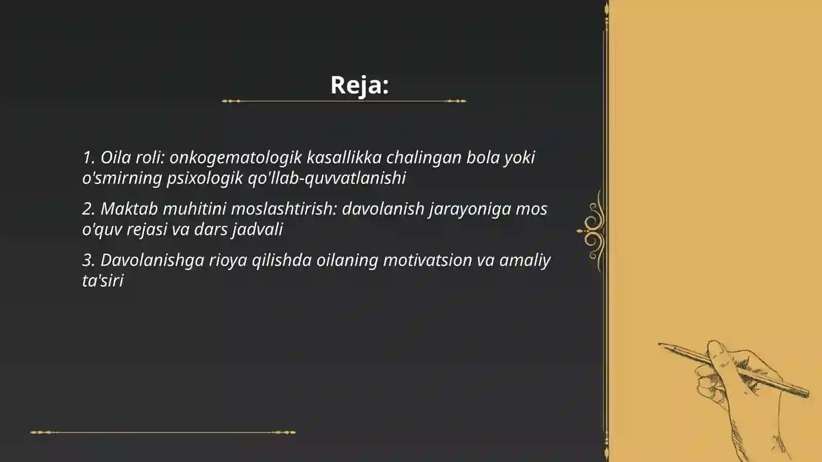 O'smirni onkogematologik kasalligi profiliga moslashish 2