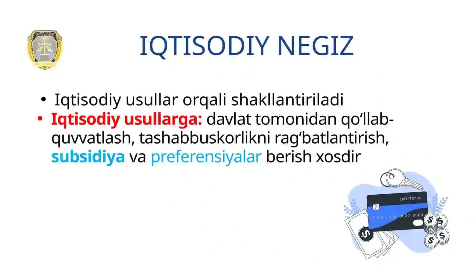 JAMIYATNING IQTISODIY NEGIZLARI 2