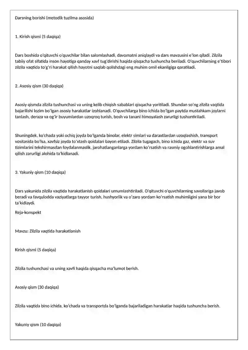 Zilzila vaqtida harakatlanish 2