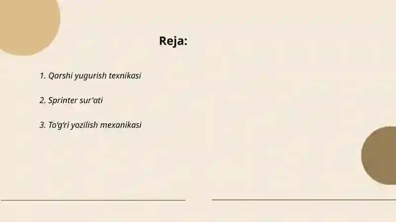 Qarshi yugurish texnikasi 2