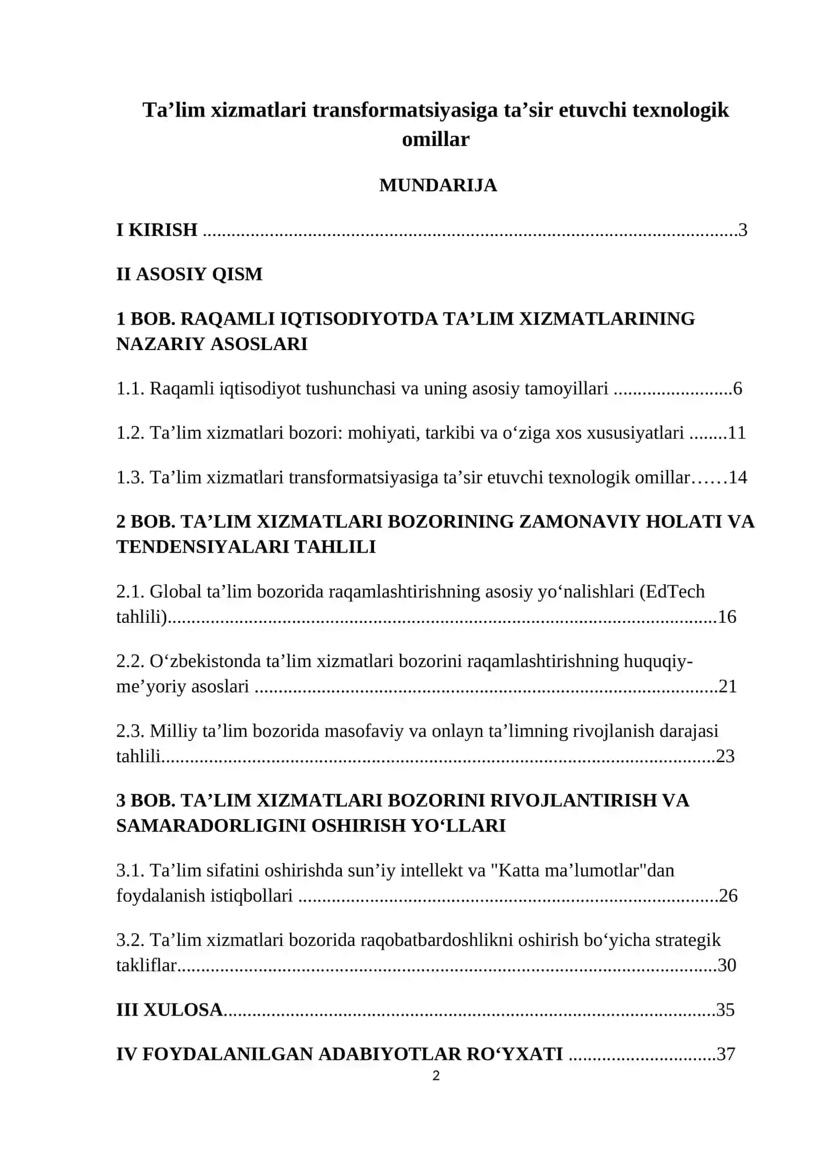 Ta’lim xizmatlari transformatsiyasiga ta’sir etuvchi texnologik omillar 2