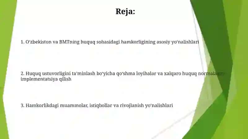 Huquqfanidan BMT bilan hamkorlik 2