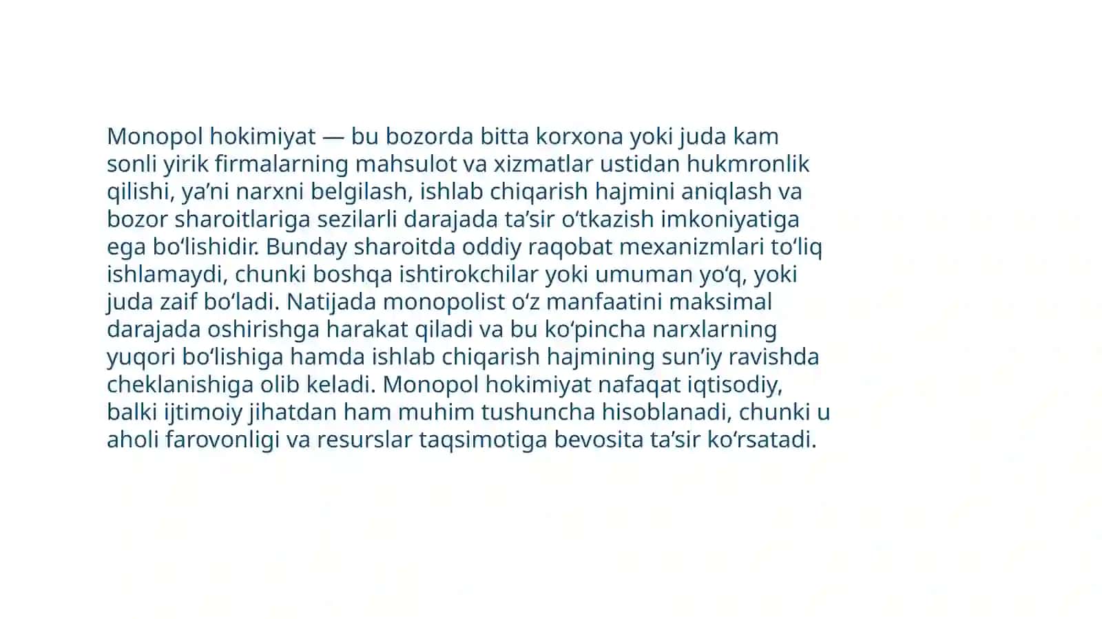 Monopol hokimiyat 2