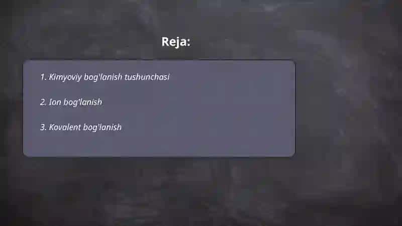 Kimyoviy bog'lanish va ularning turlari 2