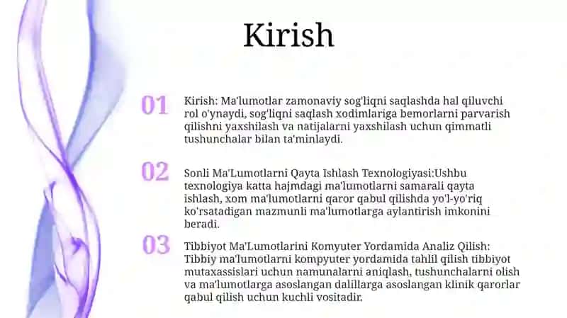 Sonli Ma'Lumotlarni Qayta Ishlash Texnologiyasi 2