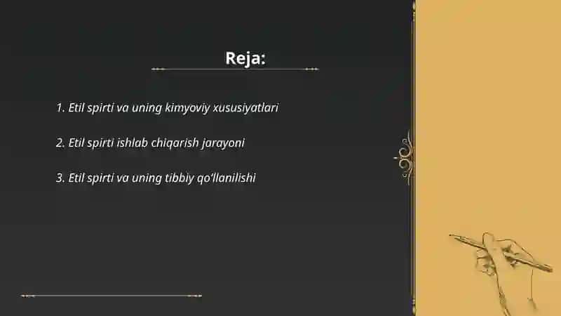 Etil spirti va uning kimyoviy xususiyatlari 2