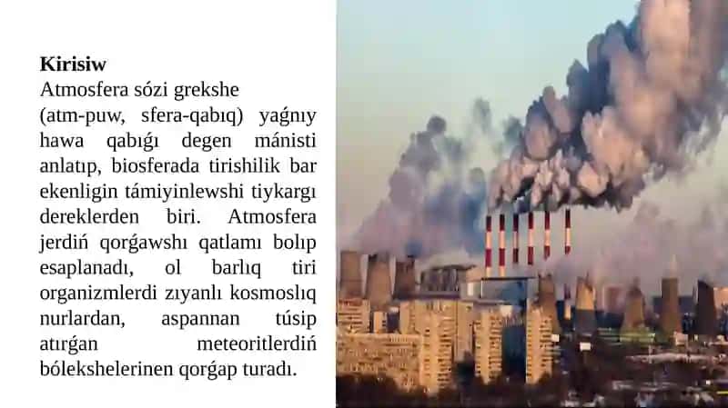 Atmosfera hawasinin` pataslaniw aqibetleri 2