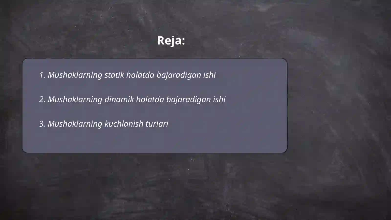 Muskullarning statik va dinamik xolatlarda bajaradigan ish turlari 2