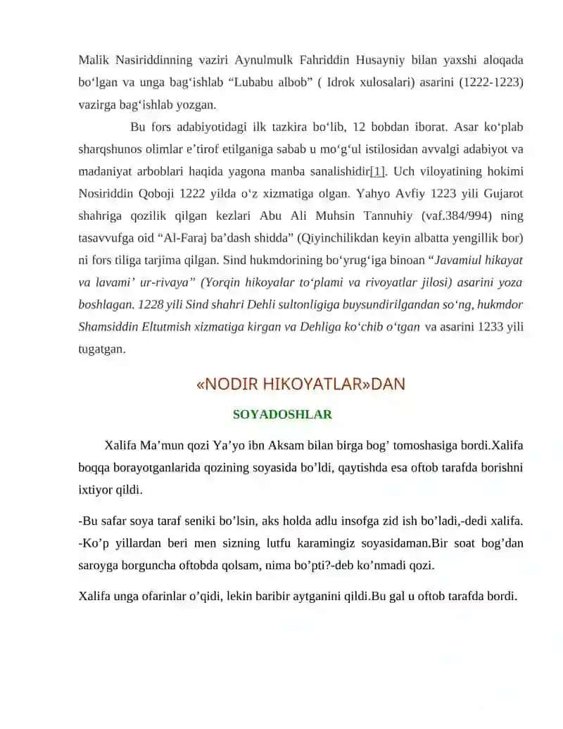 Badriddin Sivosiy va Muhammad Avfiy Buxoriy ijodi 2