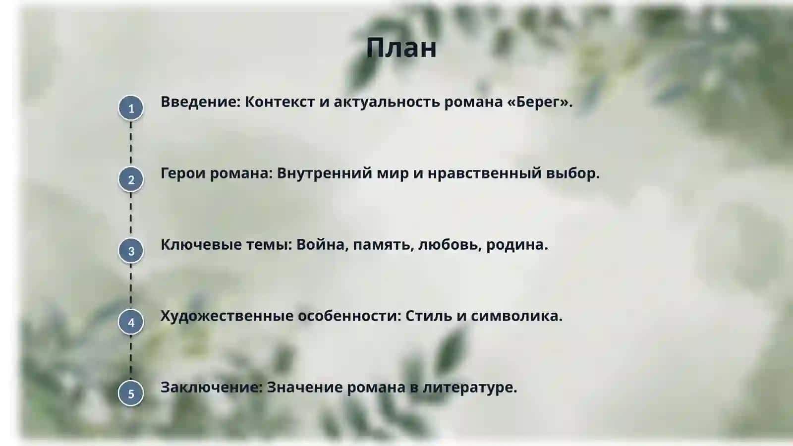 Тематика романа Ю. Бондареа «Берег». 2