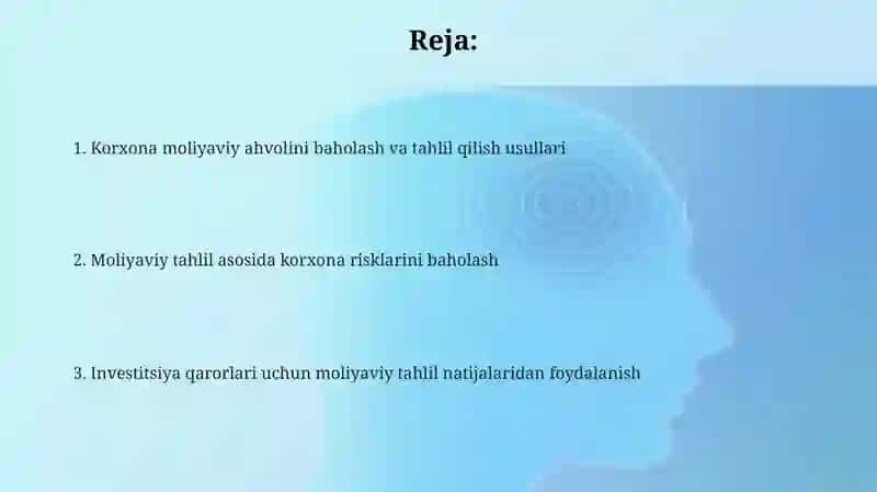 Korxonalar moliyaviy xolati reyting baholash va tahlil qilish 2