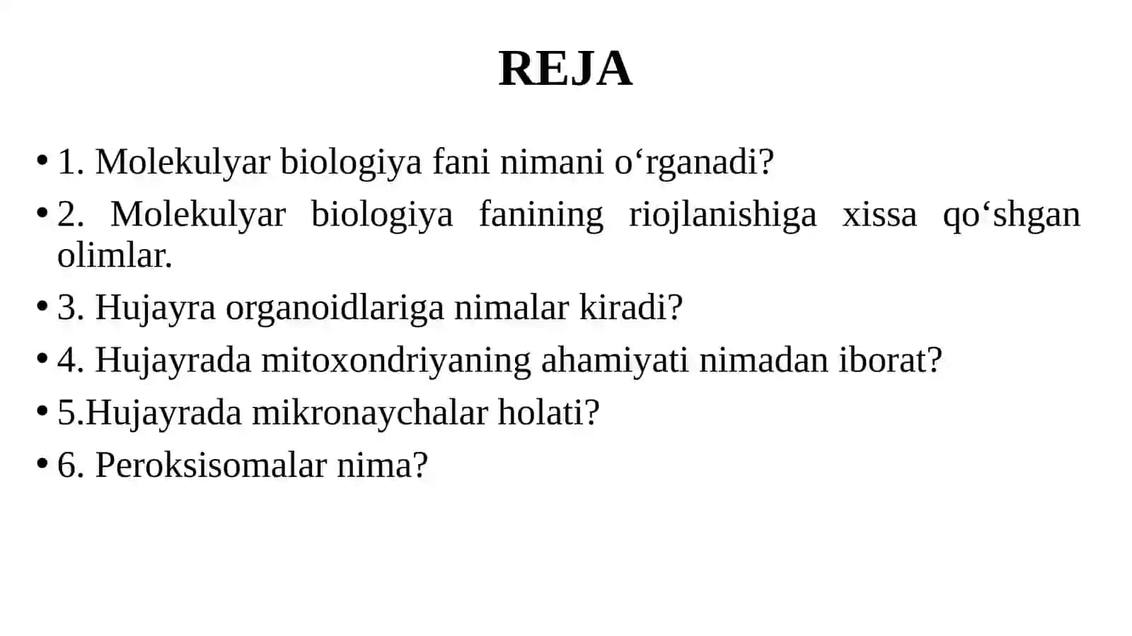 MOLEKULYAR GENETIKA VA MOLEKULYAR BIOLOGIYA GENMUHANDISLIGINING ASOSIY POYDEVORI 1-QISM 2