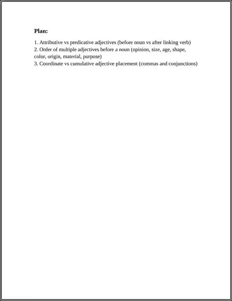 ADJECTIVE AND THEIR POSITION 2