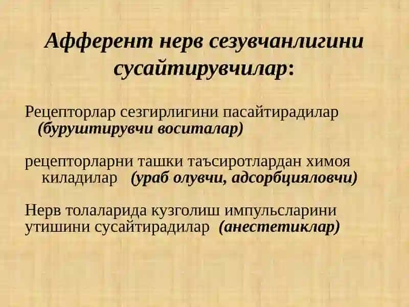 Афферент нерв сезувчанлигини сусайтирувчи 2